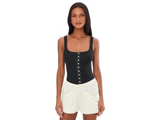 Free People End Game Pointelle Tank Top Womens Clothing Black : MD (Womens 8-10), Cotton/Elastane