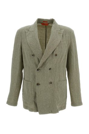 Barena Double-Breasted Linen SIROCO Jacket with Notch Lapels