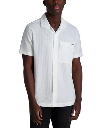 Karl Lagerfeld Karl Lagerfeld Knit Jacquard Boxy Camp Shirt