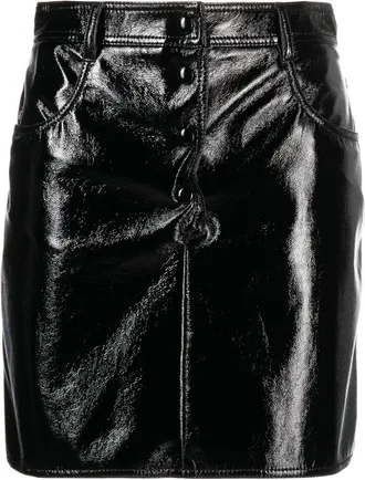 Msgm button-up A-line skirt - women - Polyester/Polyester - 40 - Black
