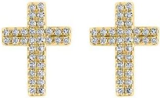 Effy Diamond Cross Stud Earrings in Yellow at Nordstrom Rack