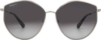 Ferragamo Salvatore Ferragamo Grey Gradient Irregular Ladies Sunglasses SF264S 785 60