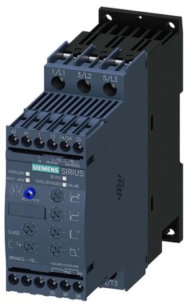 SIEMENS Arrancador Suave S0, 38a, 18,5kw/400v, 40 Grados, Ac200-480v, Ac/dc110-230v, 3rw40281bb14