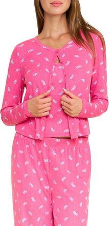 Honeydew Intimates Blissful Pointelle Cardigan in Fuchsia Wild Rose at Nordstrom, Size X-Large