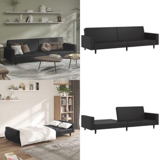 vidaXL Divano Letto a 2 Posti Nero in Similpelle - Divano letto 2 posti - Divano letto nero