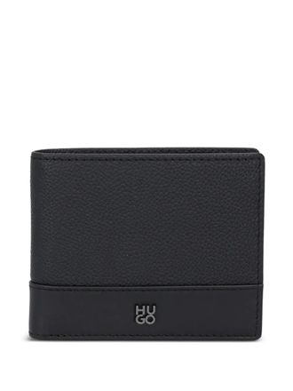HUGO BOSS leather panelled wallet - men - Calf Leather - One Size - Black
