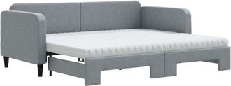 vidaXL Vidaxl - Divano Letto Estraibile Materassi Grigio Chiaro 90x190 Tessuto