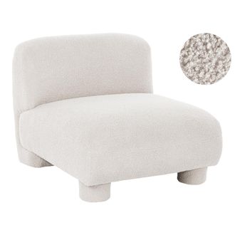 Beliani Sill&oacute;n Modular De Perfil Bajo 1 Plaza Secci&oacute;n De Asiento De Boucl&eacute; Sin Reposabrazos Blanco Crema Mjalbi