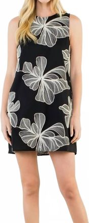 THML Clothing Sleeveless Floral Embroidery Detail Dress In Black