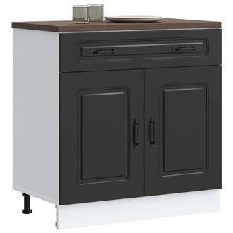 Berkfield Home Kitchen Base Cabinet Kalmar Black Engineered Wood