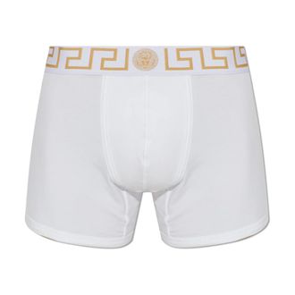 Versace Bottoms, male, White, Size: 3XL Cotton-jersey Long Trunks
