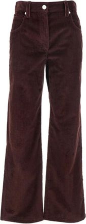 Brunello Cucinelli Broeken, Dames, Rood, S, Katoen, Bordeaux Corduroy Broek met Verborgen Sluiting