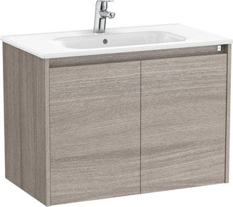 Roca Roca - Pack Unik mueble de 2 puertas + lavabo tenet Color: Roble City texturizado