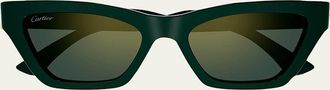 Cartier Logo Acetate Cat-Eye Sunglasses