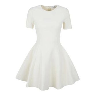 Alexander McQueen Fit And Flare Mini Dress - female - Alexander McQueen - Short Dresses - White - XS - Dresses