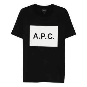 A.P.C. T-Shirts, male, Black, Size: XL T-shirt with logo