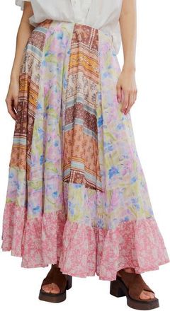 Free People Santa Eulalia Mix Print Maxi Skirt in Multi Print Combo at Nordstrom, Size 12