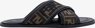 Fendi FF jacquard fabric sandals with embroidered logo - FENDI - gender_Man