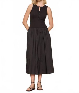 Sanctuary Breakaway Mix Media Midi Dress In Black