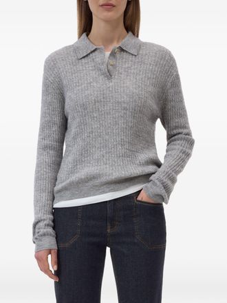 Closed Ribbed Knit Polo - Grey