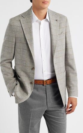 Jack Victor Hampton Tan Glen Check Knit Wool Sport Coat in Grey at Nordstrom, Size 38 Regular