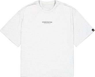 Alpha Industries T-Shirt ALPHA INDUSTRIES Studio Edition Backprint T-Shirt, Herren, Gr. XXL, pastel grau melange, Obermaterial: 100% Baumwolle, Shirts T-Shirt