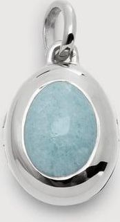 Monica Vinader Sterling Silver March Birthstone Locket Aquamarine