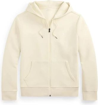 Polo Ralph Lauren Zip-Through Double-Knit Hoodie - Heren - Vesten met rits - Wit - M - Katoen - Hoodies & sweatvesten