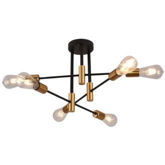 Trade Shop Trade Shop - Moderno Dise&ntilde;o Industrial Negro Techo Techo Techo 6 Tenedor De L&aacute;mpara E27 Pn-14