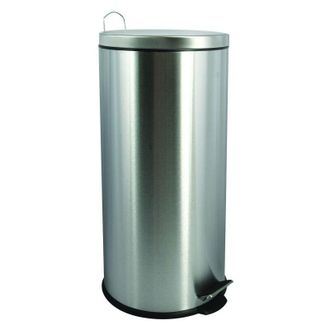 MSV Msv - Papelera De Cocina Con Pedal De Acero Inoxidable 30l Gris