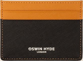 Oswin Hyde Mens Holborn Tan Card Holder - Black