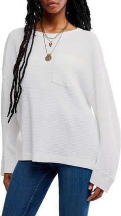 Free People Cotton Thermal Knit Top in Ivory at Nordstrom Rack, Size X-Large