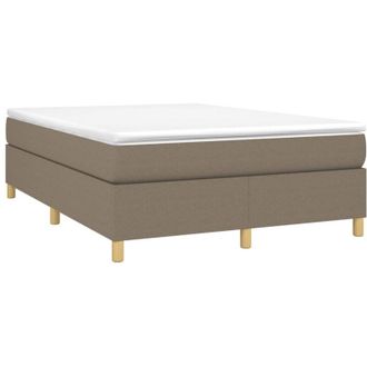 vidaXL Cama Box Spring Con Colch&oacute;n Tela Gris Taupe 140x200 Cm Vidaxl