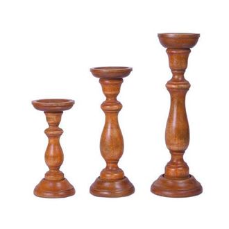 Mela Artisans Tuli Pillar Candle Holder Set in Earthy Brown at Nordstrom