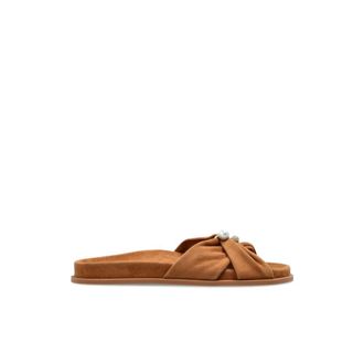 Jimmy Choo London Rafi Flat - Dames - Sandalen - Bruin - 35 EU - Su&egrave;de - Schoenen