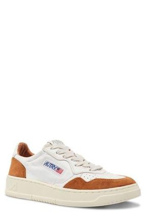 Autry Medalist Low Sneaker in White/Caramel Goat/Suede at Nordstrom Rack, Size 10Us / 43Eu