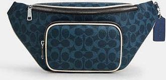 Coach Mens Travis Belt Bag 35 in Blue | Leather