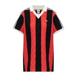 adidas Originals Adidas Originals, Polo Shirts, female, Red, Size: 2XS Short-Sleeve Polo Tee