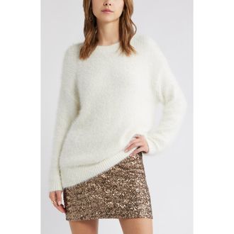 Open Edit Boyfriend Sweater in Ivory at Nordstrom Rack, Size X-Small