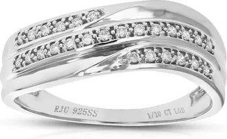 Vir Jewels 1/10 cttw Lab Grown Diamond Wedding Band in Sterling Silver For Women