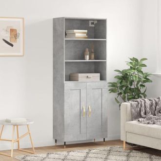 vidaXL Vidaxl - Furniture Limited - Aparador Alto Madera Contrachapada Gris