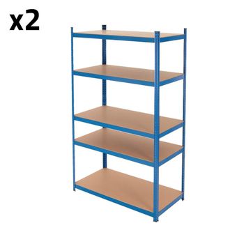 ECD Germany Juego de 2 estanter&iacute;as de almacenamiento de taller sin tornillos 875kg