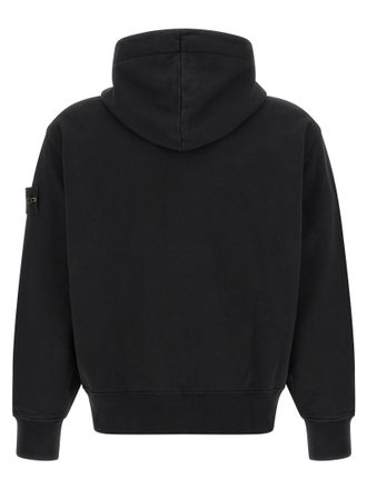 Stone Island Cotton Logo Badge Hoodie - Black