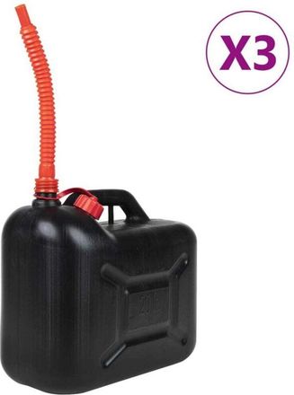 vidaXL Vidaxl - Bid&oacute;n De Combustible Boquilla Flexible 3 Ud Pl&aacute;stico Negro 20 L N/a
