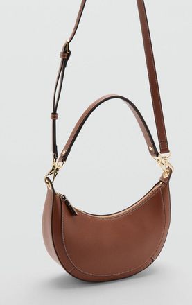 Mango Borsa spalla ovale marrone medio - Donna - Taglia unica - MANGO