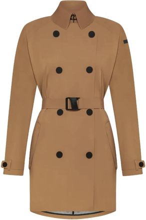 Roberto Ricci Design Beige Double-Breasted Jas met Riem - Dames - Jas met riem - Beige - M - Jassen