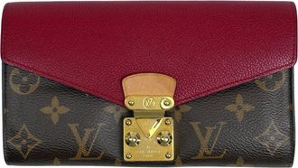 Louis Vuitton Brown Cerise Monogram Red Color Monogram Leather Long Wallet (Bi-Fold) (Pre-Owned)