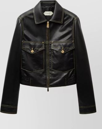 Versace lamb leather regular-fit blouson jacket