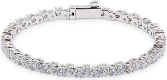 Cernucci Cernucci Cystal-embellished Rhodium-plated Tennis Bracelet - Silver - 8 (3XL)