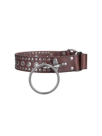 Martine Rose Brown Studded Leather Ring Belt
